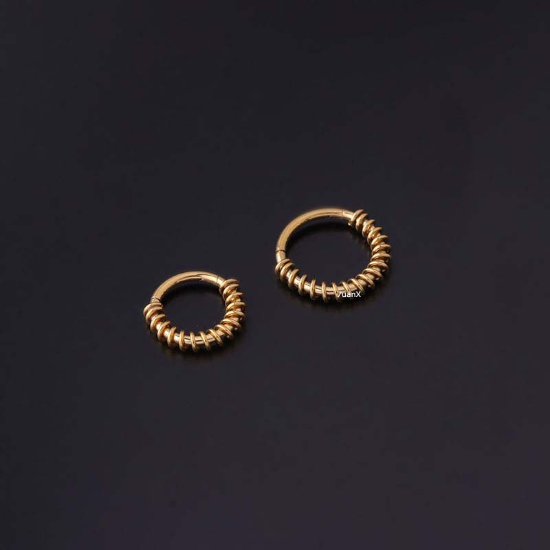 1 Pc Anting Tindik Hidung Bahan Stainless Steel 16 Ukuran 8mm / 10mm Untuk Unisex
