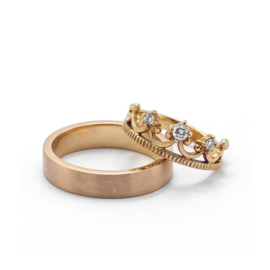 Cincin Kawin Simple Emas Rose Gold WR0253 V&Co Jewellery