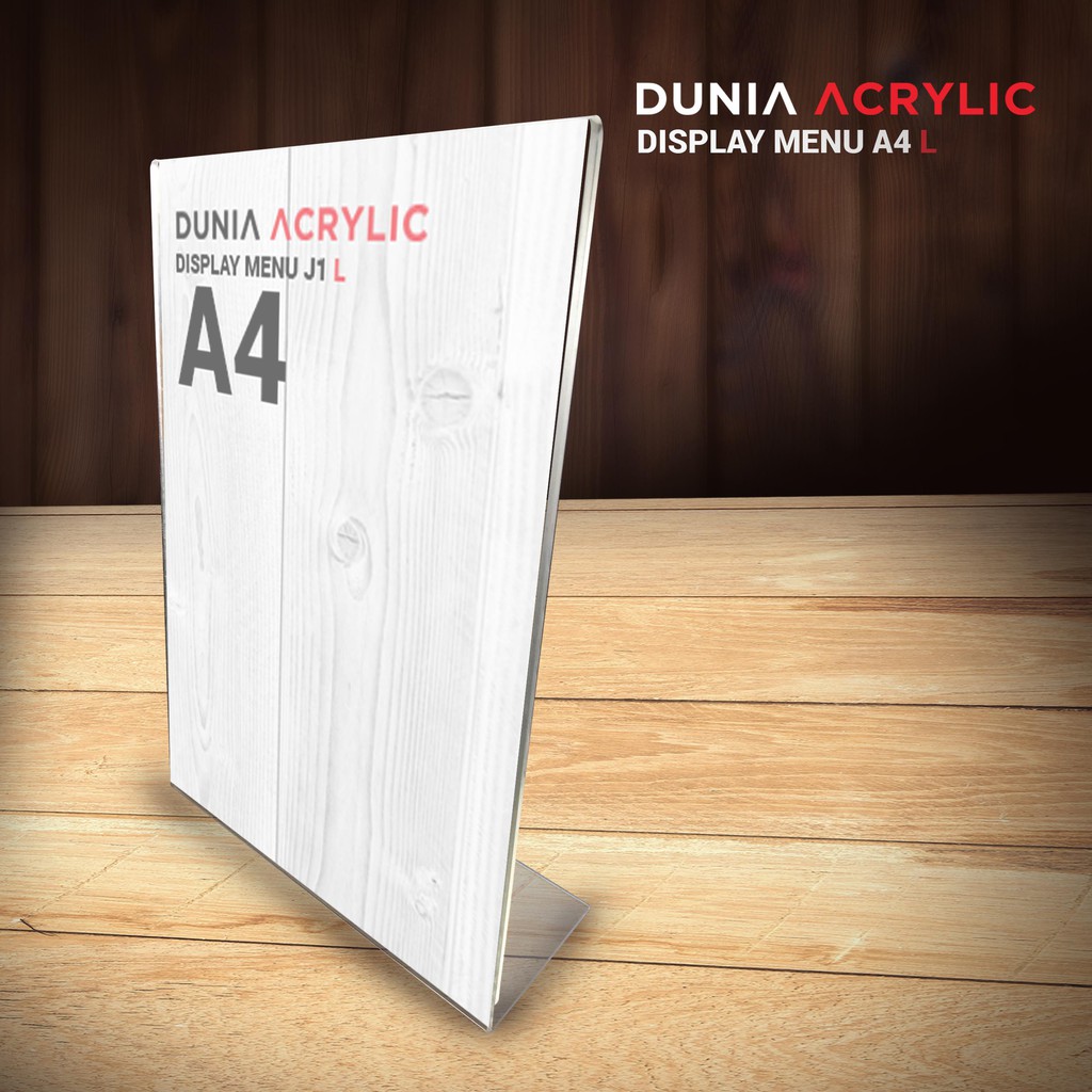 

► terlaris !! Display Menu J6 / tempat brosur / nomor meja acrylic / akrilik display