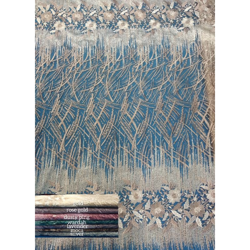 Kain tile kebaya brokat tile bordir/motif elisab/tile mutiara/tile dot