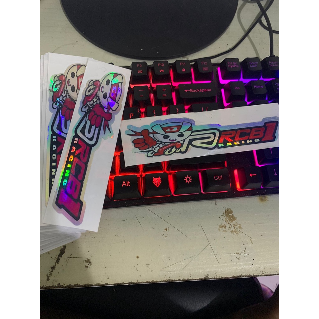 stiker racing boy logo tulisan princut cutting UV