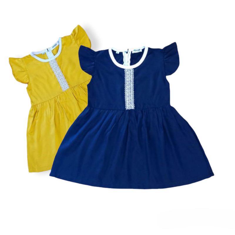 Dress Anak Renda Joice Kancing 1-4 Tahun