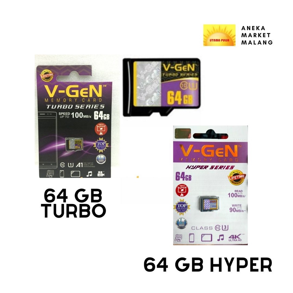 MMC VGEN 64gb KARTU MEMORI CLASS 10 MICRO SD 64 gb MMC TURBO ORIGINAL