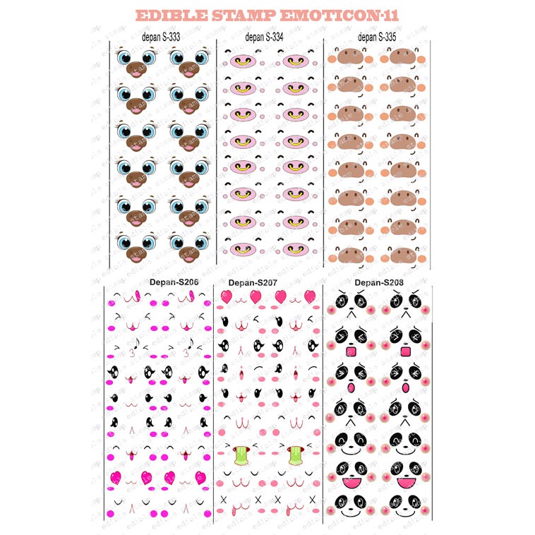 

Edible Stamp Stiker Makanan Edible Stiker Edible Print Sticker Makanan EMOTICON 11