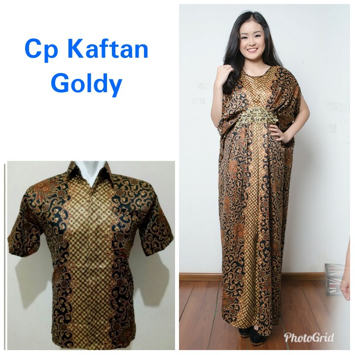 SB Collection Couple Dress Maxi Alarice Longdress Kaftan Jumbo Dan Kemeja Batik Pria