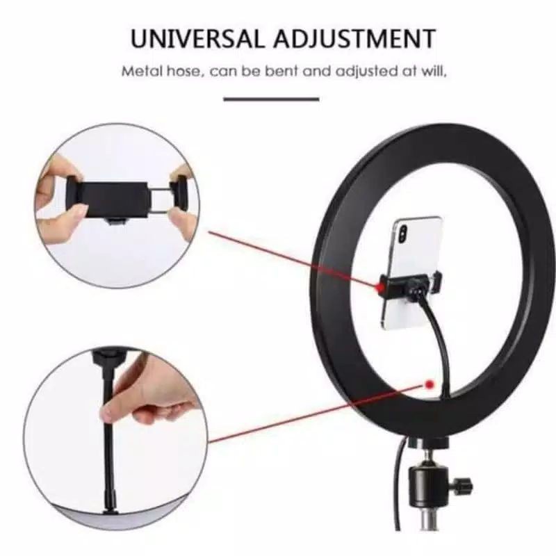 Ring Light Lampu Selfie 26cm Besar LED Holder Tiktok Jumbo Selfie Ring