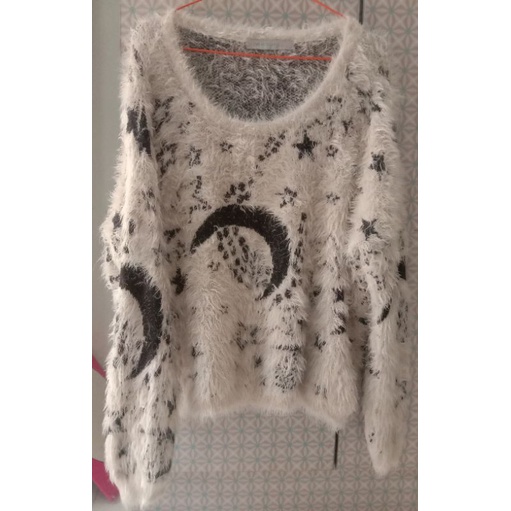 baju fuzzy motif bulu anggora
