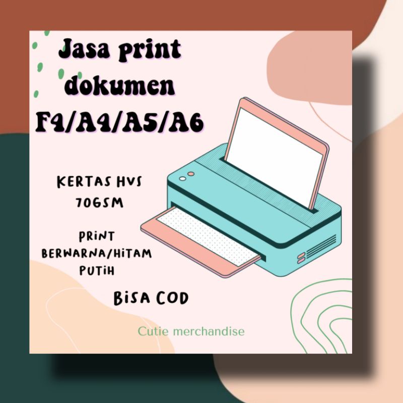 

[BiSA COD] JASA PRINT DOKUMEN F4/A4/A5/A6 HITAM-PUTIH DAN BERWARNA