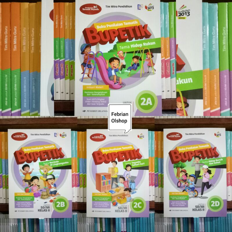 BUKU BUPETIK 2A 2B 2C 2D (PENILAIAN TEMATIK) SD/MI KELAS 2 SEMESTER 1 REVISI K13N 1 SET ERLANGGA