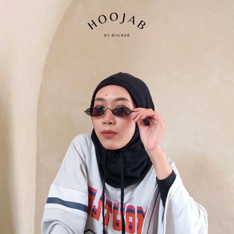 HOOJAB - HOODIE HIJAB -HIJAB INSTAN - BALACLAVA - BLACK
