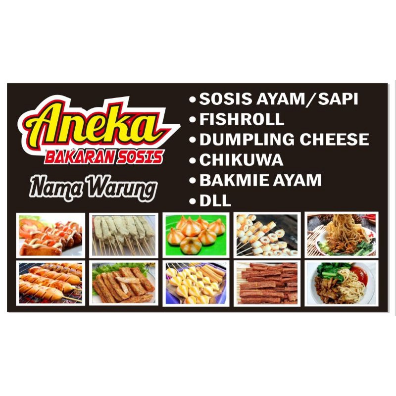 Spanduk Aneka Bakaran Sosis/Banner Sosis Bakar 1x50