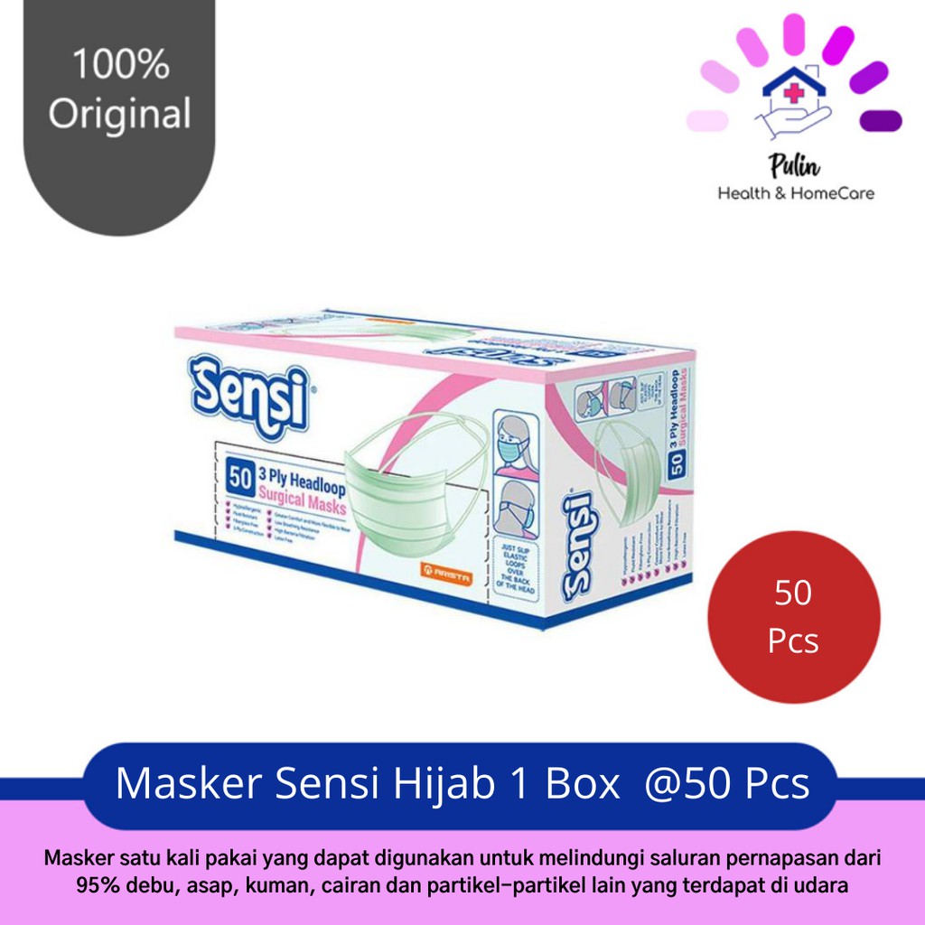 Masker Sensi Hijab / Headloop / Masker Sensi Hijab 1 Box isi 50 pcs