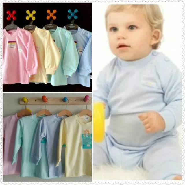 Libby baju  kaos  lengan panjang anak  bayi polos  warna 