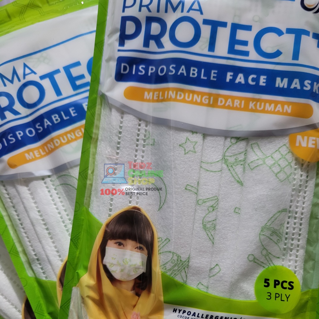 Masker Prima Protect+ Sachet Isi 5 Pcs