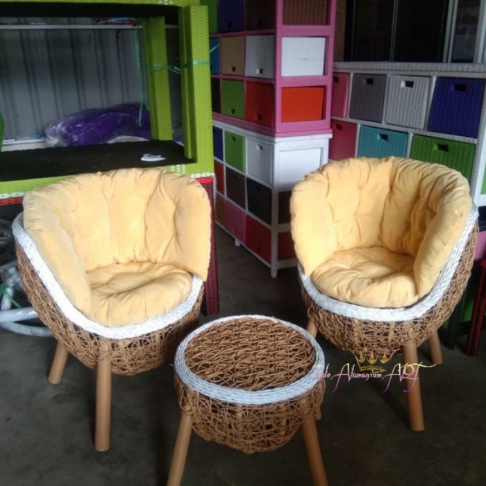 Kursi Teras Tamu Bahan Rotan Sintetis