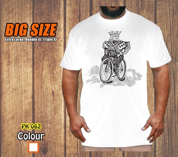 Kaos Pria Big Size Jumbo King Sepeda Putih Rhymes Baju Distro Cowok Import Premium 3XL