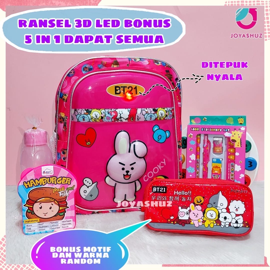 Ransel Anak Lucu Karakter Cooki Cimi Tata- Tas Anak Perempuan BT - Tas Anak Berbonus - Tas Sekolah Anak Perempuan Cimi Gratis Botol Dan Misting - Tas Anak SD dan TK - Joyashuz