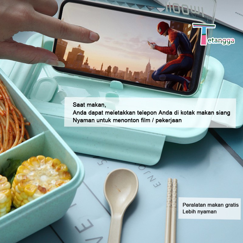 Kotak Makan Lunchbox Gandum Lunchbox Sekat / Kotak Bekal Makan Gandum Tetangga VS-36