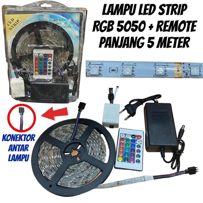 Lampu LED strip RGB dan Remote