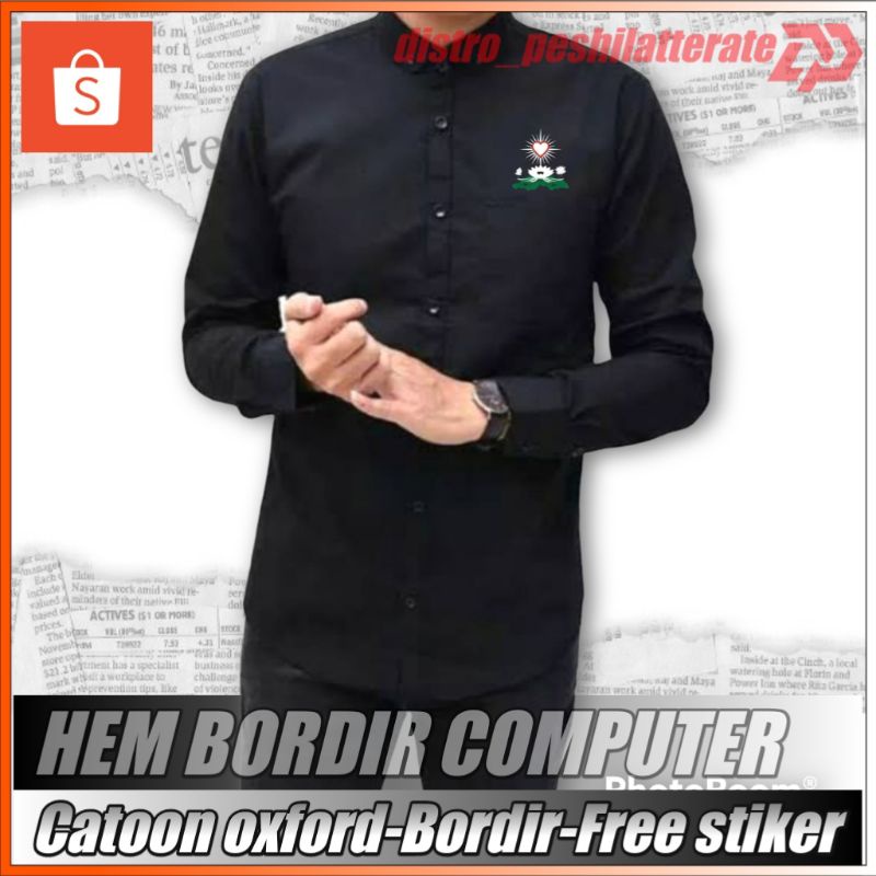 KEMEJA PSHT HITAM LENGAN PANJANG BORDIR BUNGA TERATE - KEMEJA PSHT TERBARU