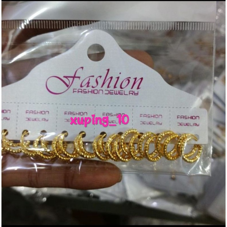 Grosiran 12 pcs anting anak xuping gold