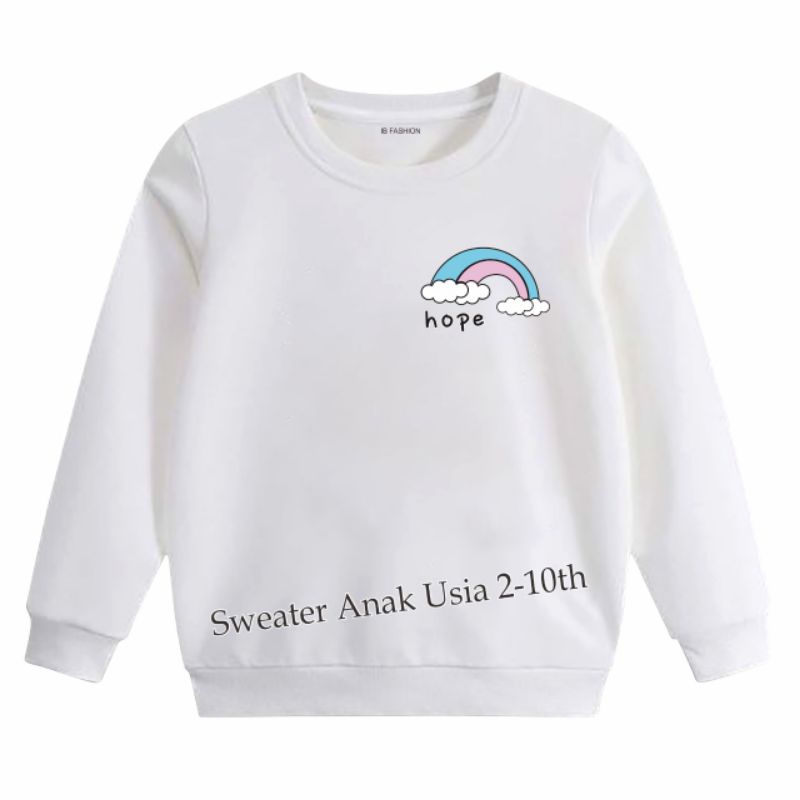 ((IB))SWEATER ANAK2 UNISEX/LOGO RAINBOW DIGITAL SABLON