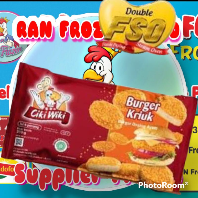 

CIKI WIKI Burger Kriuk 310gr isian burger daging ayam