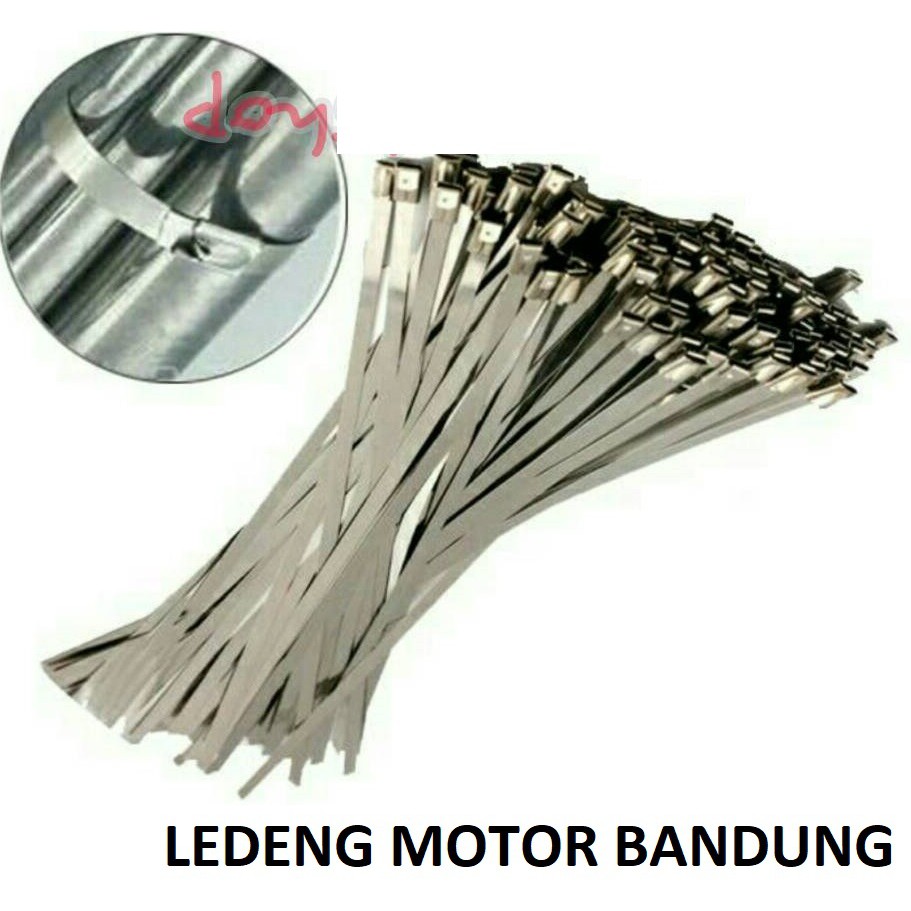 Tali Ripet Besi Knalpot Klem Stainless Exhaust Wrap Kabel Ties Cable Kleman Rivet 30cm