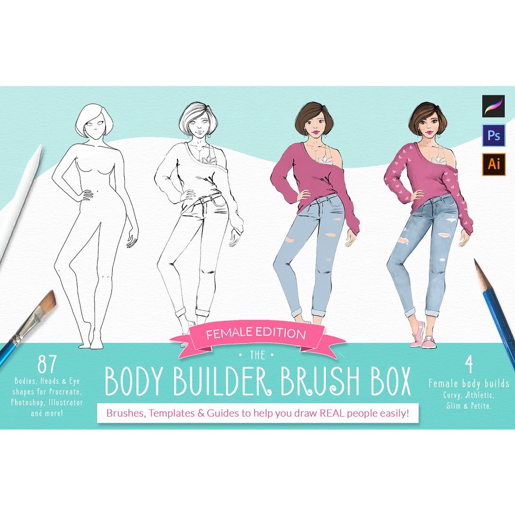 Procreate Brush - Body Builder Brush Box (PROCREATE ONLY)