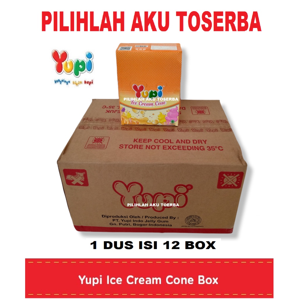 YUPI ICE CREAM CONE BOX - (HARGA 1 DUS ISI 12 BOX)