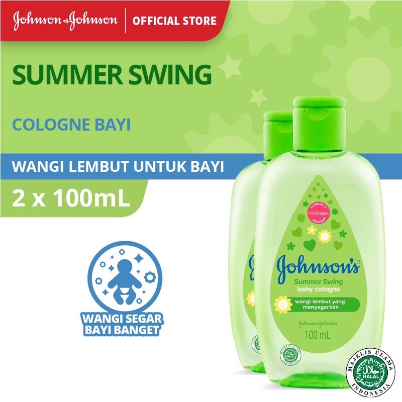 JOHNSON'S Summer Swing Baby Cologne - Minyak Wangi Bayi 100ml - Isi 2