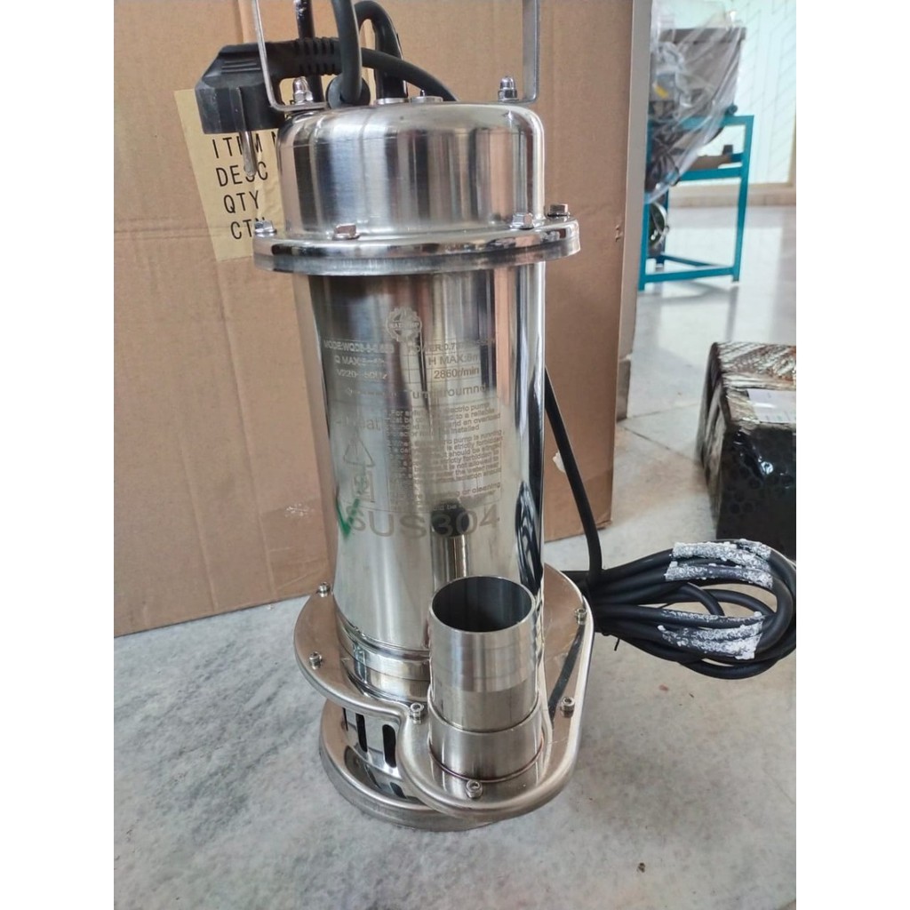 MAXPUMP WQD8-8-0.55S  POMPA CELUP AIR KOTOR / AIR LAUT 2INCH 0.75HP STAINLESS 220VOLT 550Watt AIR ASIN