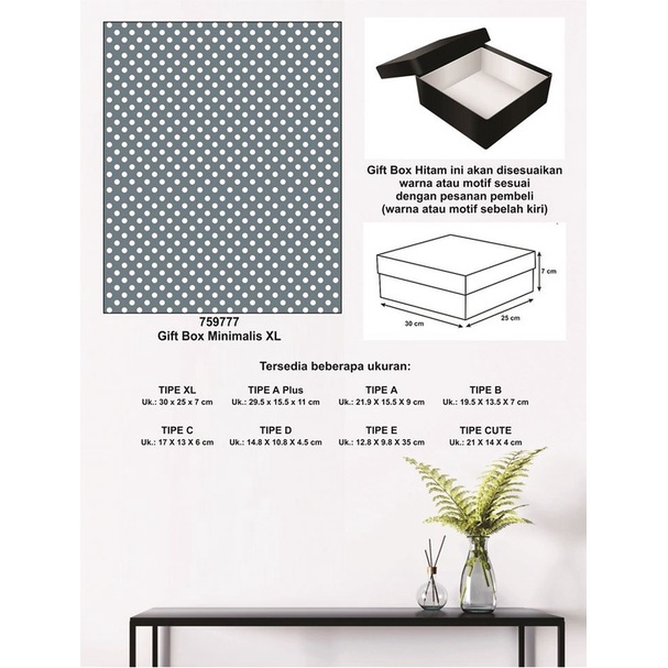 

Kotak kado/Kotak Hadiah/Box Minimalis XL-Polka Spectra MOSS GRAY-A