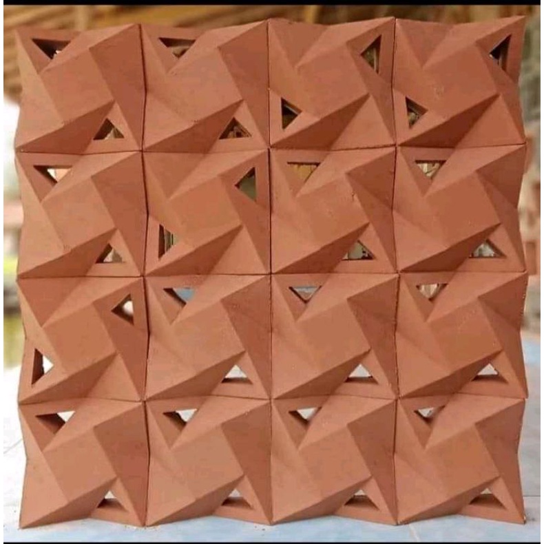 ROSTER BETON MINIMALIS/WARNA MERAH TEROCTA//MOTIP KINCIR/SEKAT SEKAT DINDING/MODERN/MINIMALIS/PENTIL