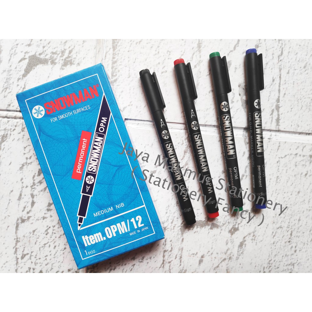 

Spidol Pen Permanent Snowman OHP tipe OPM / Medium Nib