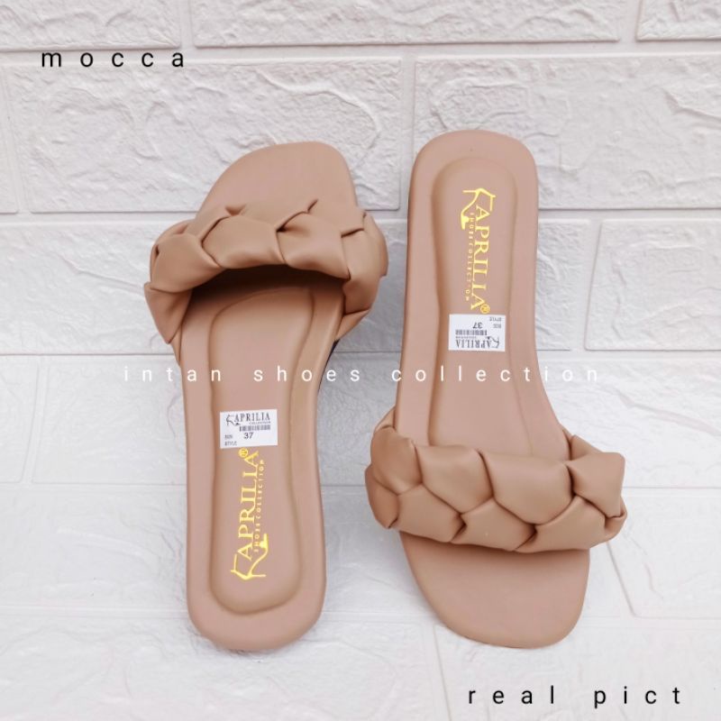 Sandal anyam wanita/sendal remaja/slip on/sandal teplek wanita kekinian/selop wanita terbaru/Cod