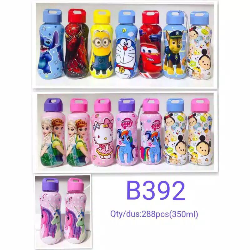 Botol Minum Cilik Model Dot Karakter Ukuran 350ML BPA FREE