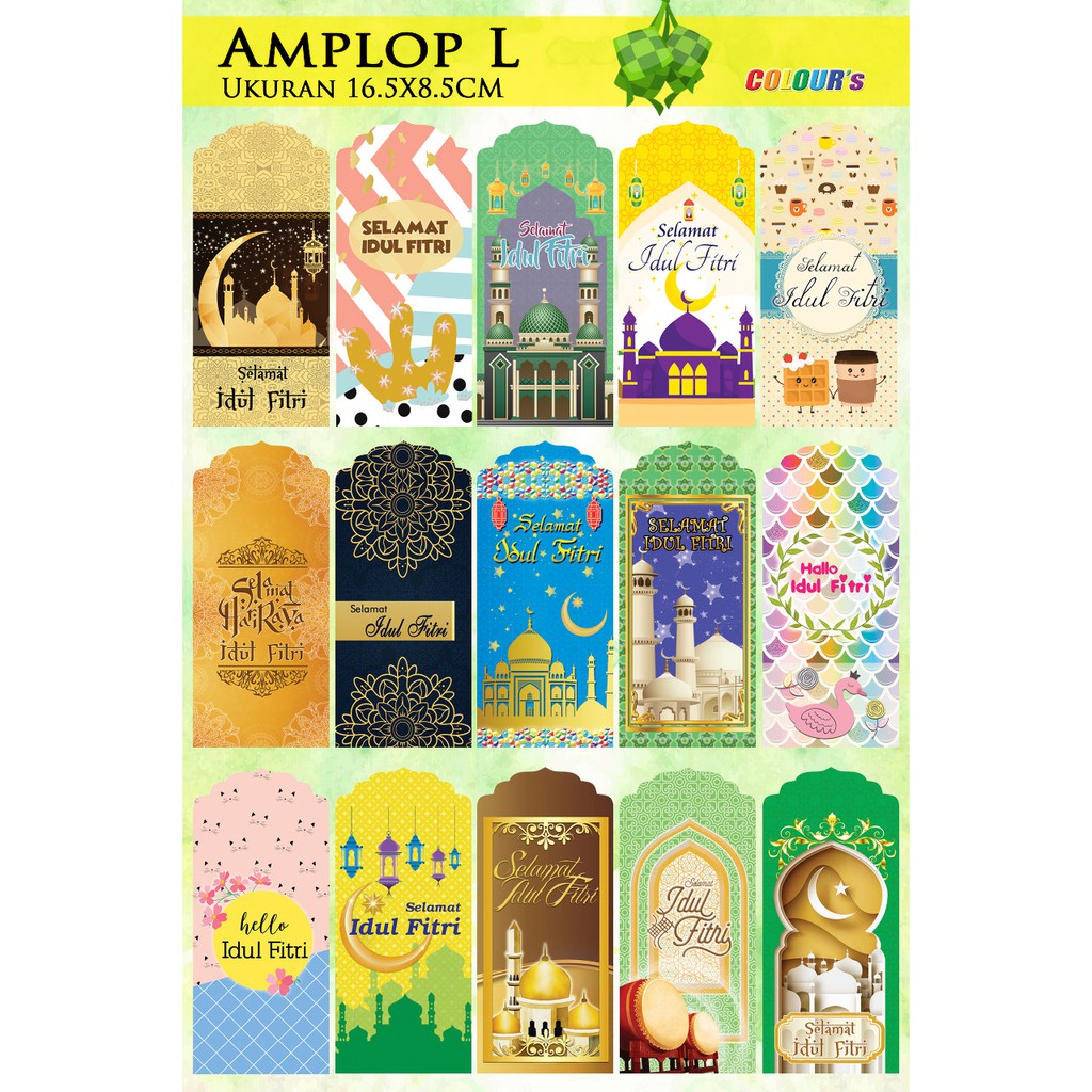 Amplop Lebaran L/ Idul Fitri/ Angpao Lebaran (5 pak)