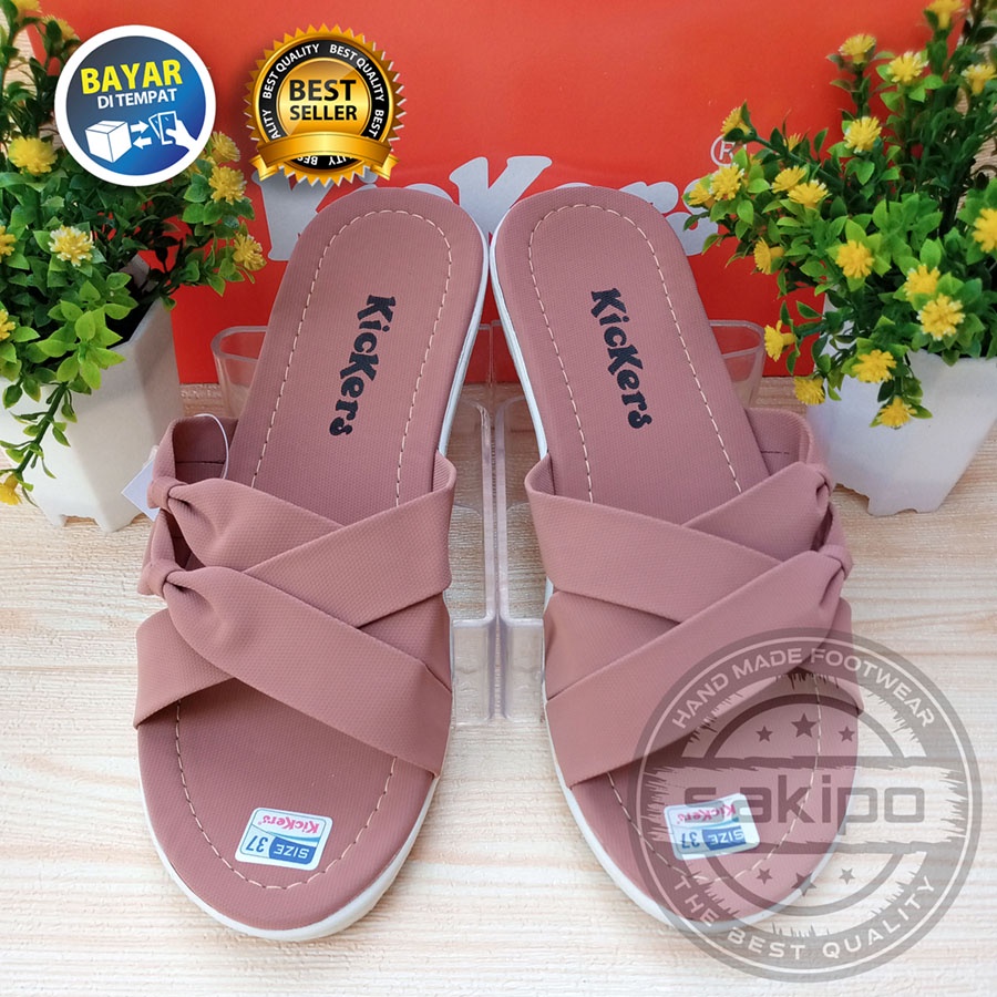 PROMO 6.6 SHOPEE MALL GREAT SALE MURAH LEBAY !! SANDAL SLOP WANITA KICKERS SALEM / SANDAL REMAJA SLOP PITA  KICKERS / SAKIP0