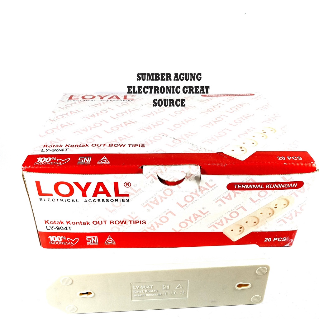 Loyal LY904T Kotak Kontak Out Bow Tipis Stop Kontak Gepeng Lubang 4 Empat