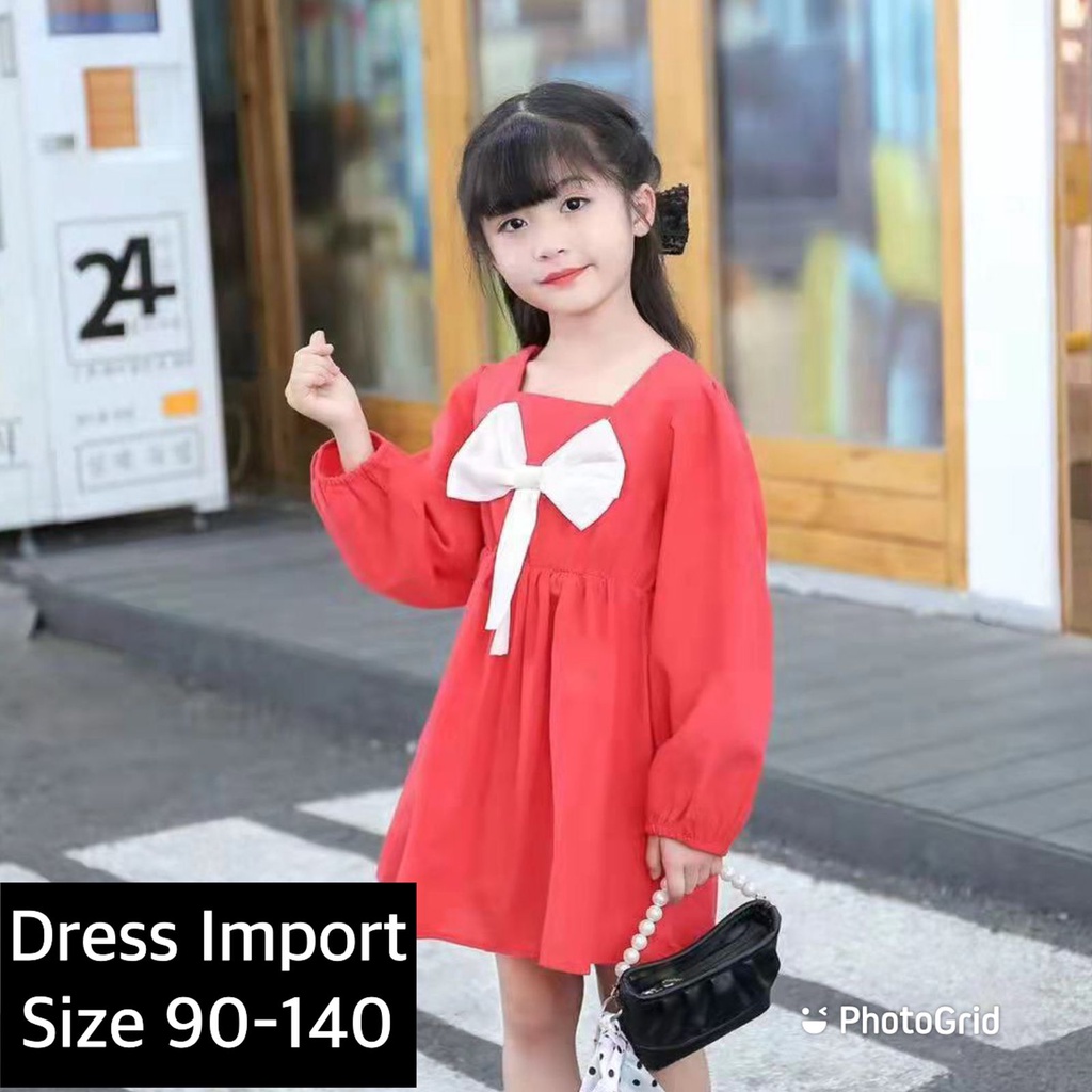 (LOLI-JKT) BD-162 DRESS ANAK CEWEK LONG SLEEVE SIZE 90-140