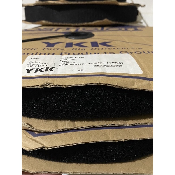 Velcro YKK 30 mm kasar - warna hitam ykk lebar 3 cm - hook and loop premium ykk Magic Tape 1 Meteran cosmolon