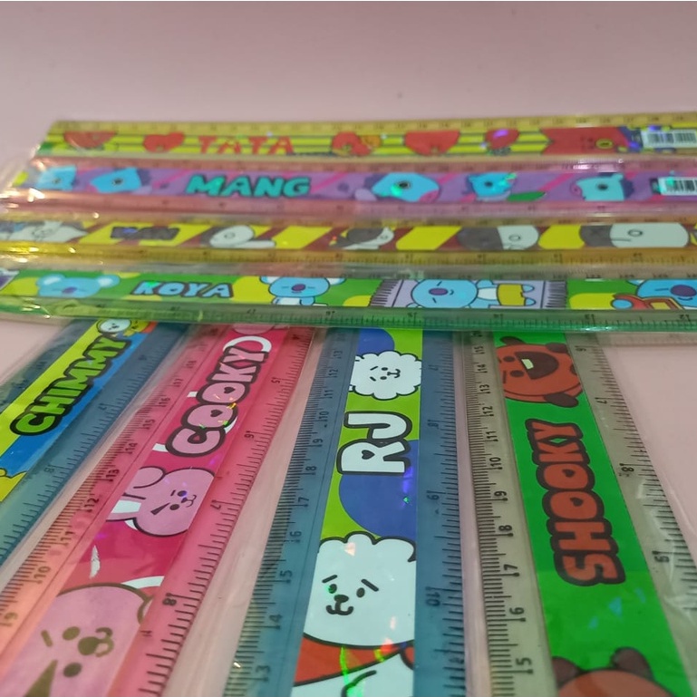 Penggaris Karakter BT21 BTS Murah Panjang 30 cm (Bisa Pilih Karakter BTS)