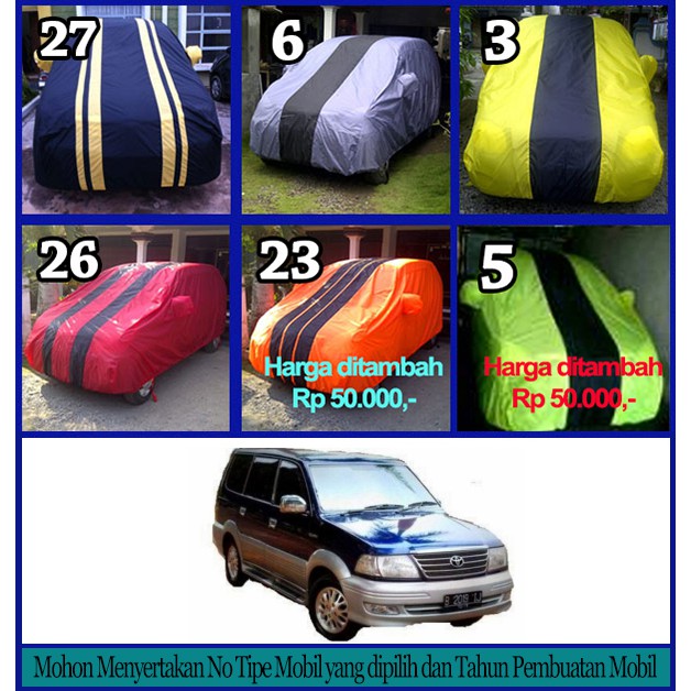 ¿409$ Cover Mobil Toyota Kijang Krista, Sarung Mobil Toyota Kijang Krista ¹