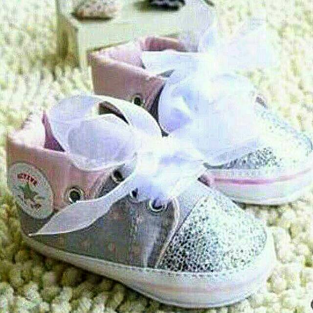 Sepatu Bayi / Prewalker Converse Glitter Silver