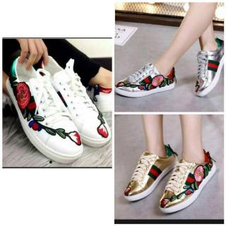  SEPATU  KETS  BUNGA WANITA  SNEAKERS REPLIKA GUCCI  FLOWER 