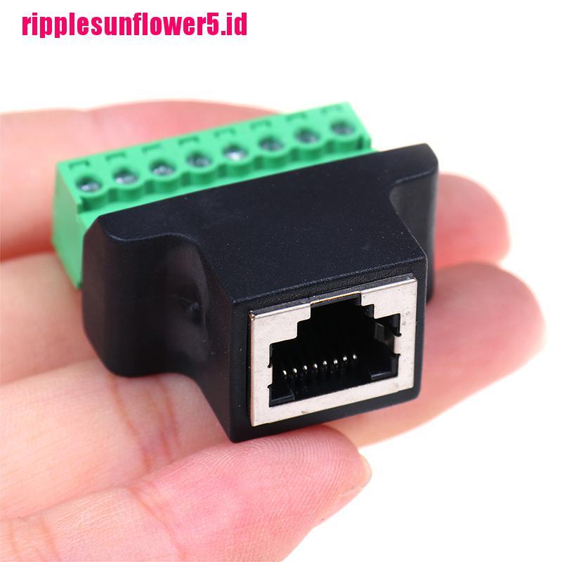 Adapter Extender Kabel Ethernet RJ45 Female Ke Terminal Sekrup 8