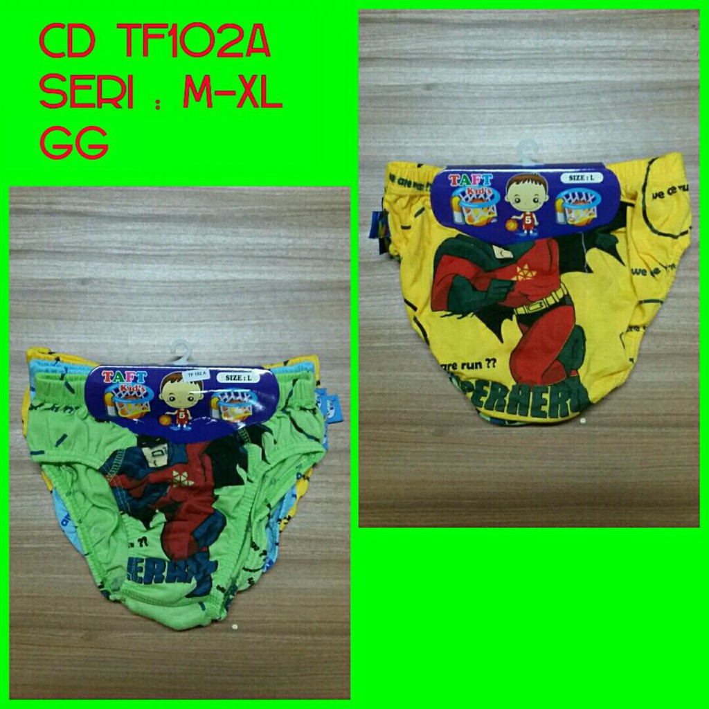 3 PCS Agree Kids Celana Dalam Anak Cowok Banded Art TF102A Hero