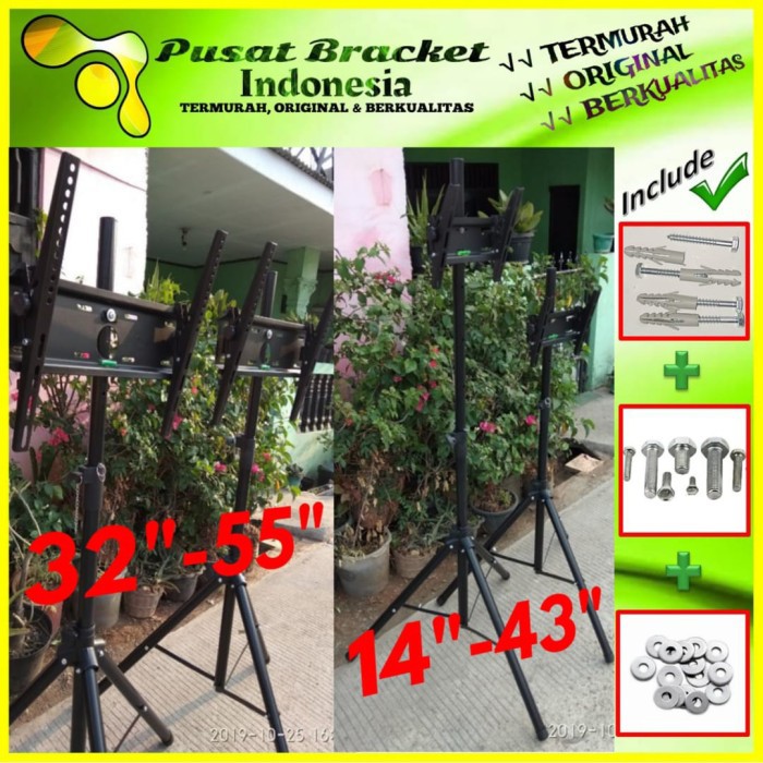 Bracket tv standing tripod 2 tv 14&quot; s/d 32&quot; High Quality