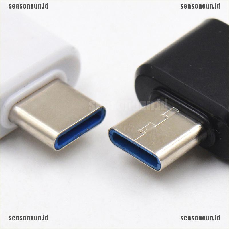 (sea) 2pcs Adapter Konverter Data OTG USB Tipe C Male Ke USB 2.0 Female Untuk Pc